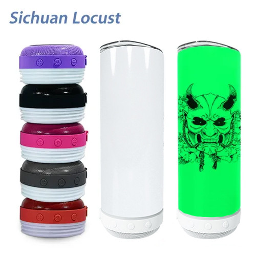 Locustsub Shippping from china warehouse 20oz mix colors white to green glow in the dark speaker,12pcs a case