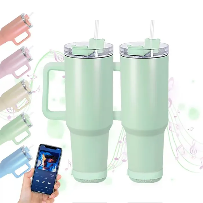Locustsub 40OZ Mix Color Matte Sublimation Speaker Bluetooth Tumbler,15pcs/case
