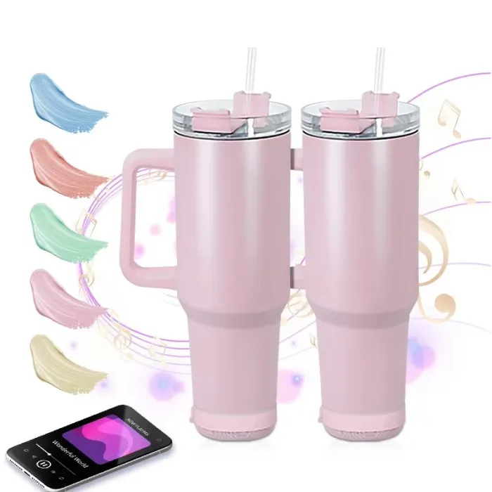 Locustsub 40OZ Mix Color Matte Sublimation Speaker Bluetooth Tumbler,15pcs/case