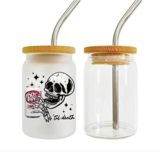 Locustsub China Warehouse 3oz Sublimation glass can With metal straws 50pcs/case