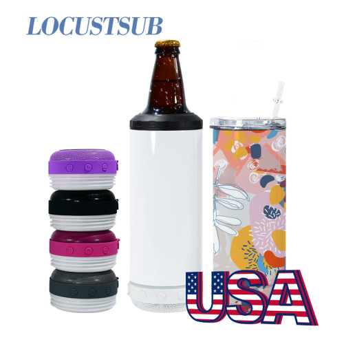Locustsub Ready to ship 16oz Sub can cooler with speaker and double lids ,25cups/case mix color