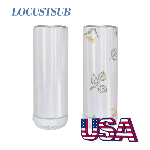 Locustsub Ready to ship 20oz sublimation glitter shimmer speaker bluetooth tumbler,25pcs/case