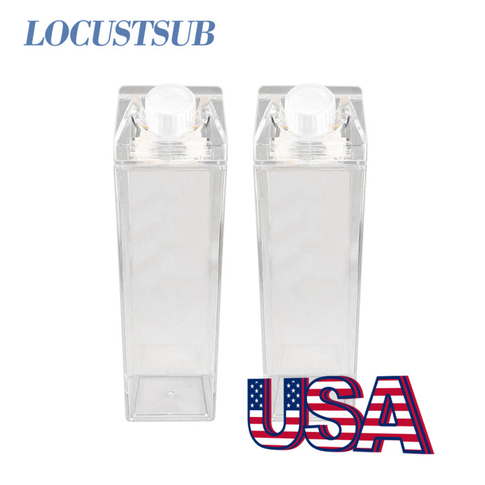 Locustsub Ready to ship 500ml milk carton acrylic tumbler 60pcs/case