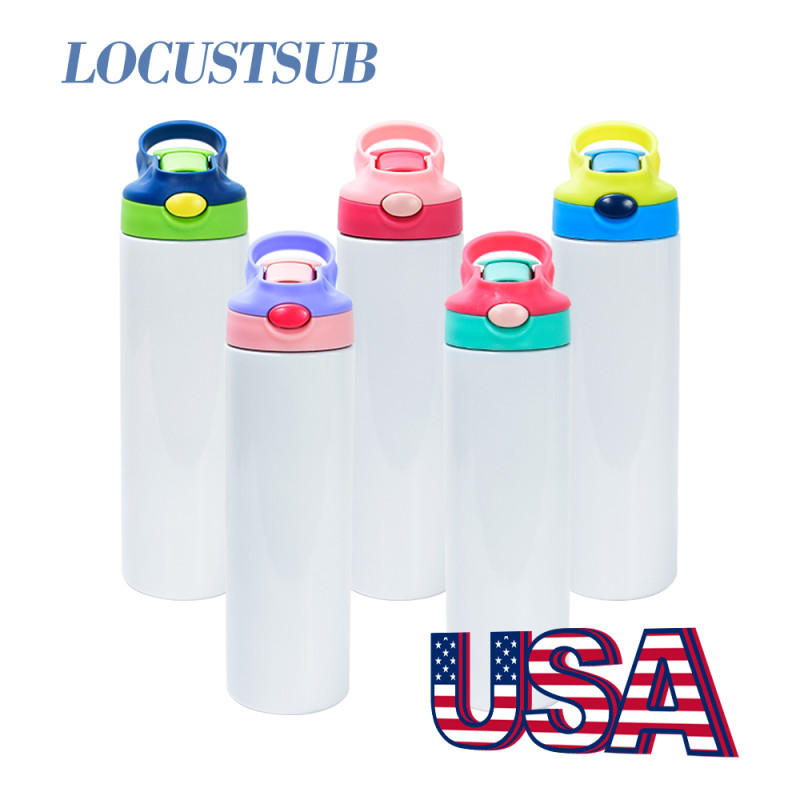 Locustsub Rady to ship 20oz sublimation 20oz kids tumbler with flip lids mix 5 color 25 cups per case