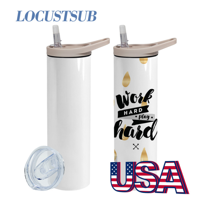 Locustsub Ready to ship 20oz/30oz sub straight skinny tumbler with 2 lids, 25pcs/case