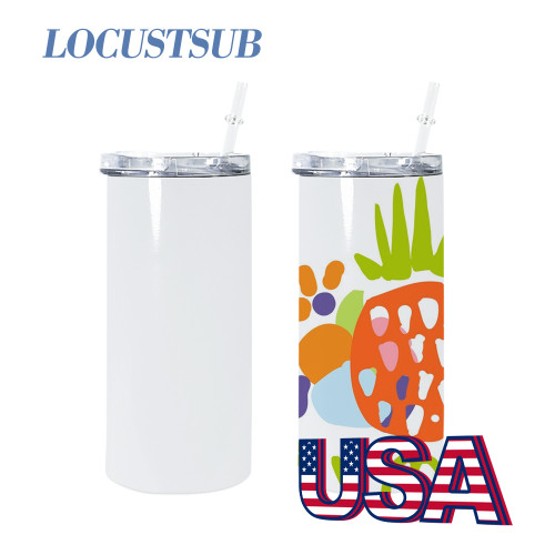 Locustsub RTS 12oz sublimation straight tumbler with slid lids box and straws 30pcs/case
