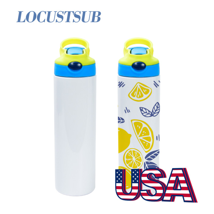 Locustsub Rady to ship 20oz sublimation 20oz kids tumbler with flip lids mix 5 color 25 cups per case