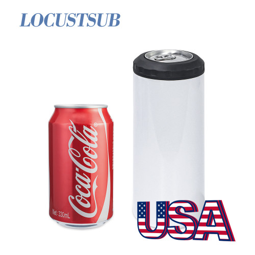 Locustsub Ready to ship 16oz 4 in 1 glossy/matte sublimation can cooler, 25pcs a case