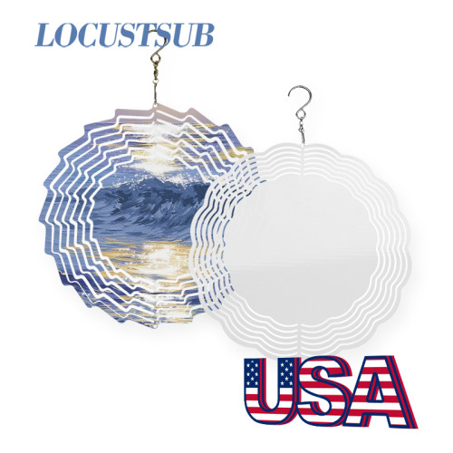 Locustsub US Warehouse Aluminum 10inch Sublimation Wind Spinner,20pcs/case