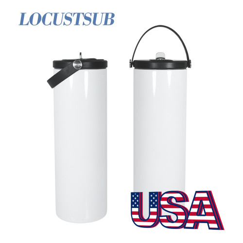 Locustsub Ready to ship 25pcs a case 20oz sublimation skinny with a handle lids