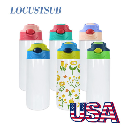 Locustsub Ready to ship 12oz sublimation kids tumbler with flip lids