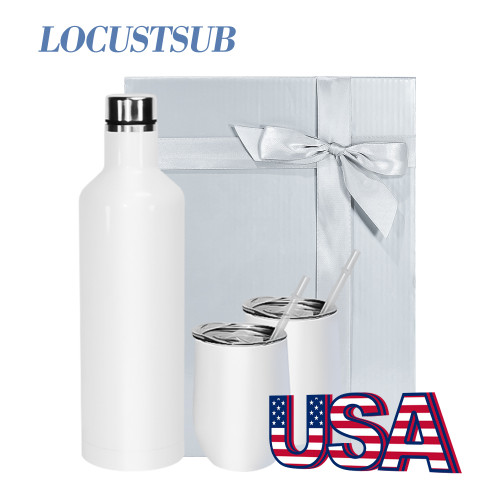 Locustsub Ready to ship 500ml sublimation wine set with a white box 10 sets/case
