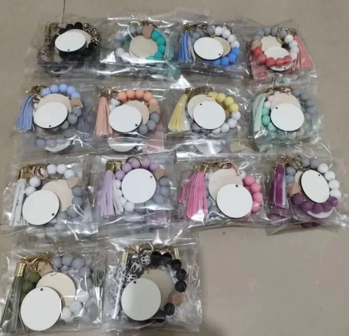 Locust Mix Color Silicone Beads Sublimation Blank Bracelet,30pcs/case
