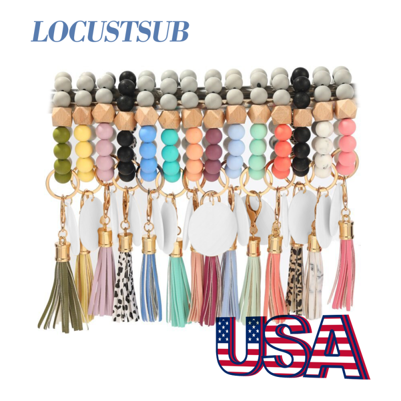 Locust Mix Color Silicone Beads Sublimation Blank Bracelet,30pcs/case