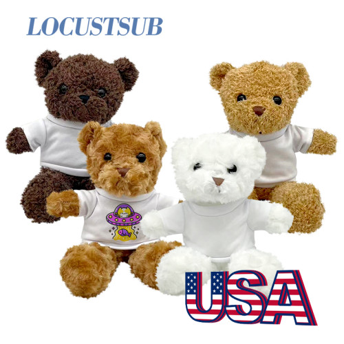 Locust Mix 25cm Color Cute Teddy Bear Toys With Sublimation T-shirt,24pcs/case