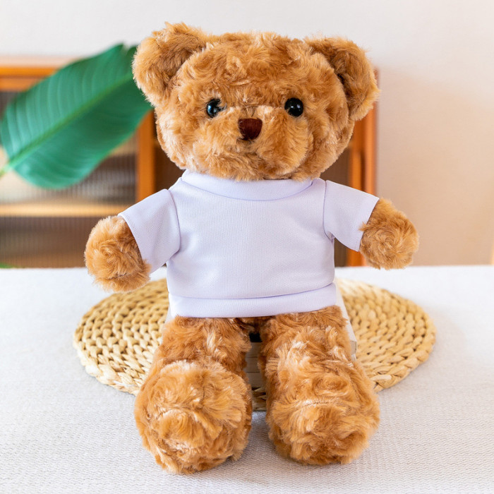 Locust Mix 25cm Color Cute Teddy Bear Toys With Sublimation T-shirt,24pcs/case