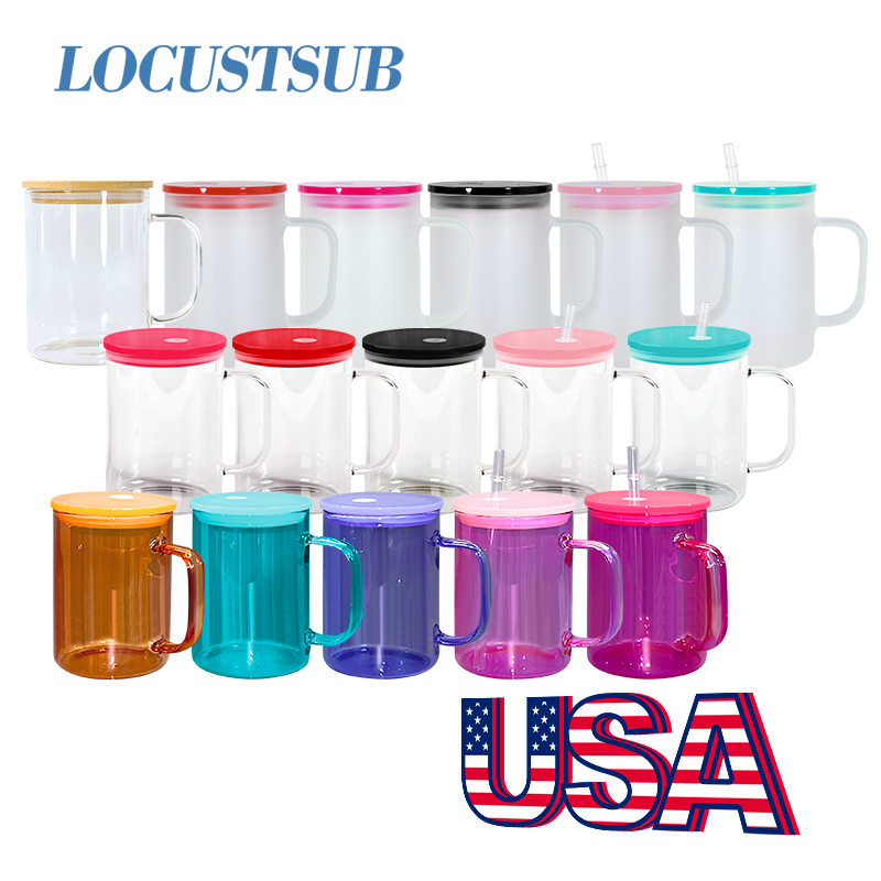 Locustsub Sublimation 17oz Glass Mug With Handle,25pcs/case