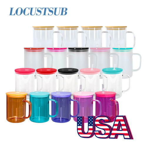 Locustsub Sublimation 17oz Glass Mug With Handle,25pcs/case