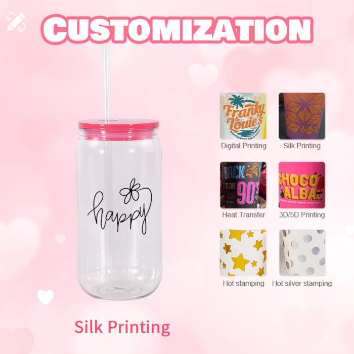 Locustsub 16oz Single Wall Mix Color Plastic Can,50pcs/case