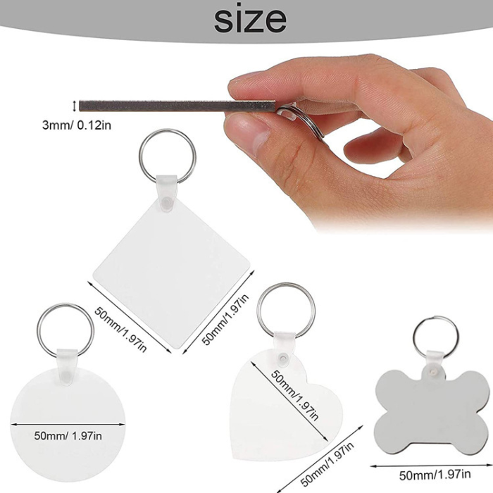 Locustsub MDF Material Double Sublimation Keychain,50pcs/case