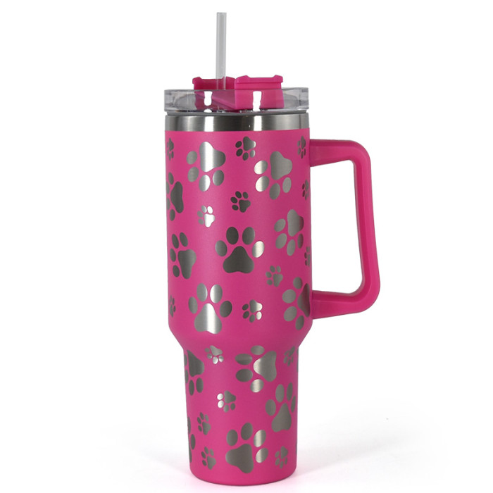 US Warehouse V1 40OZ powder coated laser paw printing tumbler(non sublimation),20pcs/case