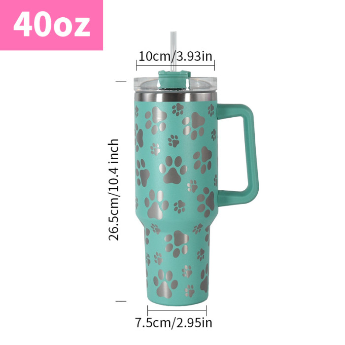 US Warehouse V1 40OZ powder coated laser paw printing tumbler(non sublimation),20pcs/case