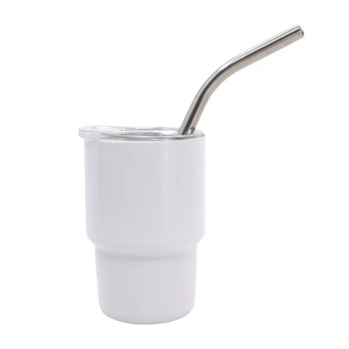 Locustsub US warehouse 3oz Mix Color Sublimation Double Wall Stainless Steel Shot Glass Cup With Metal Straw 48pcs/case