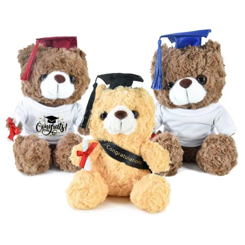 Locustsub US Warehouse  Subimation Bears With Graduation Cap,24pcs/case szie 21cm mix with 3 colors each 8pcs