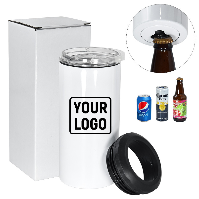 Locustsub Chinese Warehouse 16 oz 4 in 1 sublimation can coolers with bottle opener 25pcs/case
