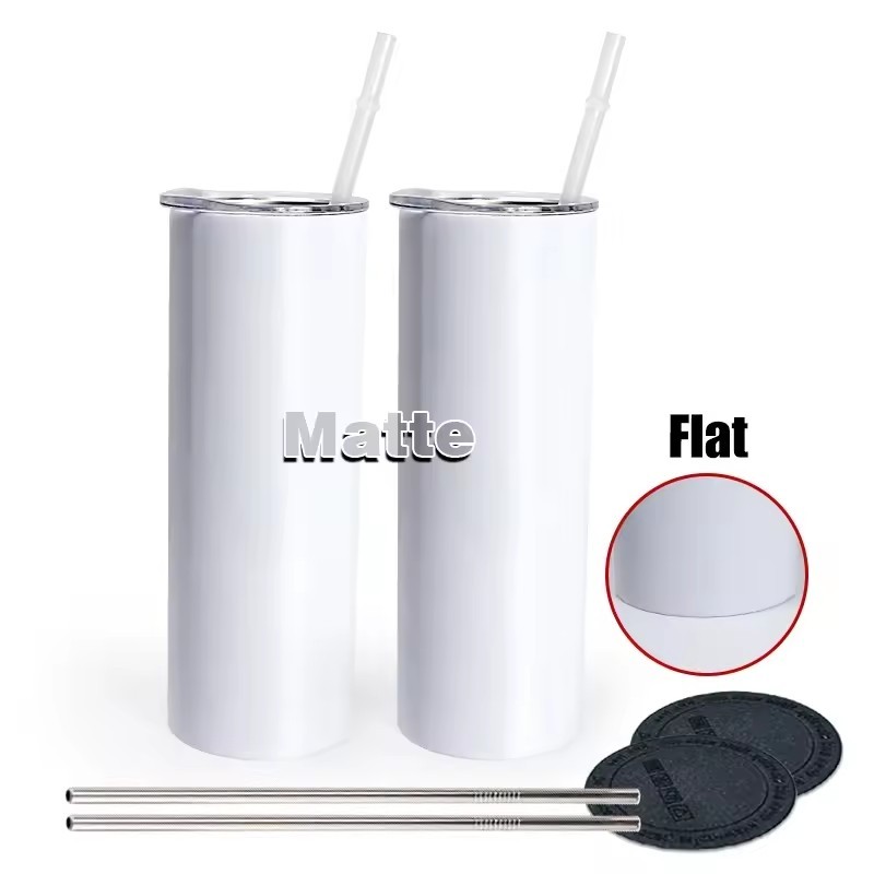 Locustsub 20oz china warehouse sub Flat Bottom Matte tumblers with plastic straws lids and box 25pcs/case