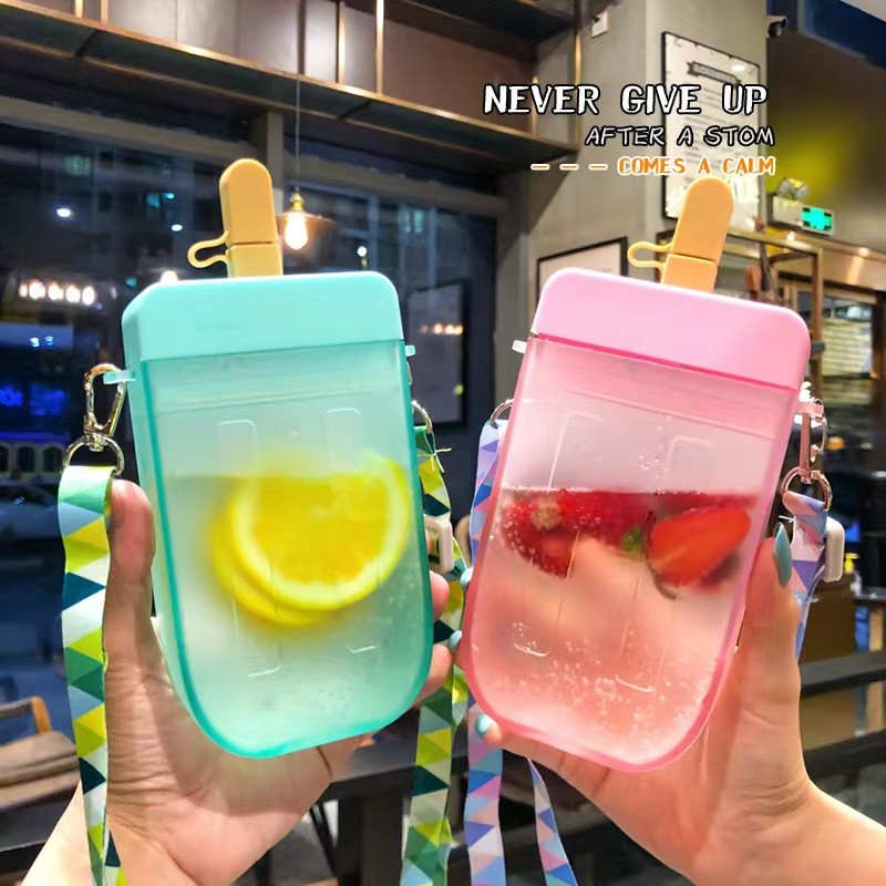 Locustsub china Warehouse BPA FREE Plastic Mixed color10oz Popsicle cups with strap 60pcs/case