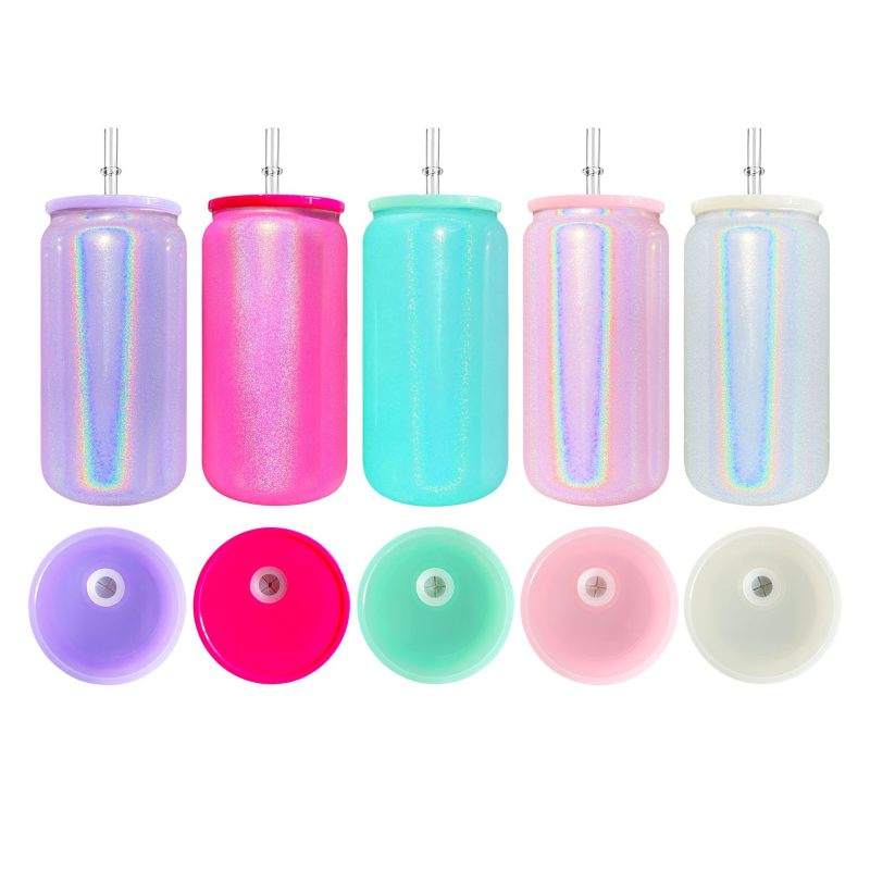 Locustsub 16oz Mix Color Sublimation Rainbow Glass Can,25pcs/case