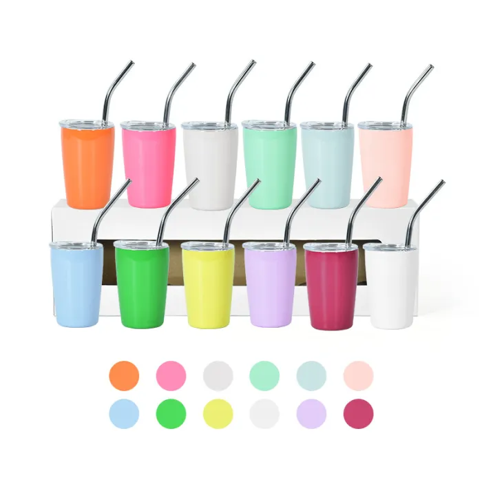 Locustsub 3oz Mix Color Sublimation Regular Tumbler With Plastic Lids,48pcs/case