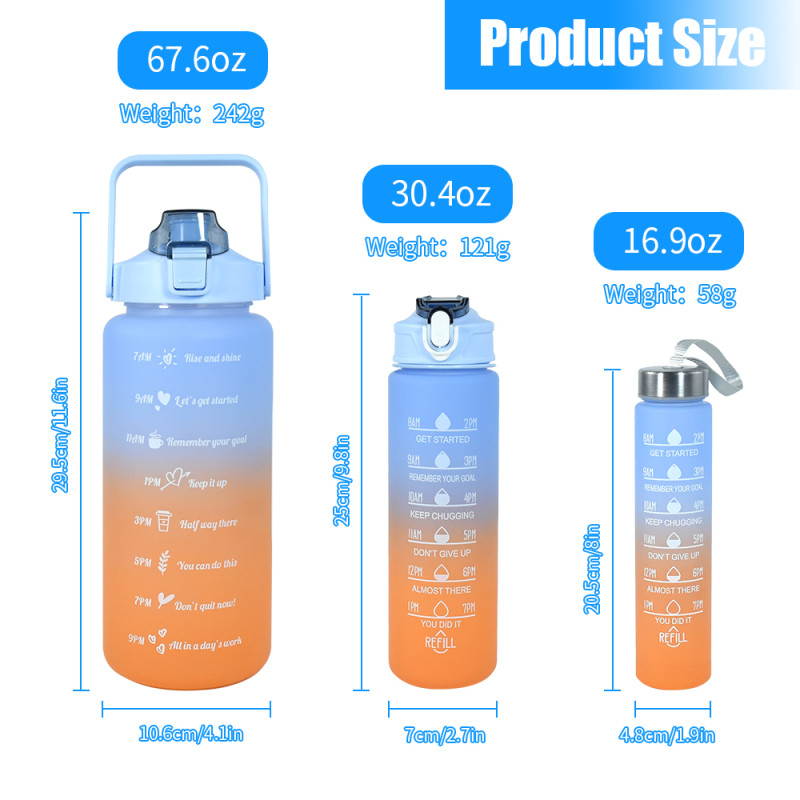 Locustsub Mix Size Plastic Sports Water Bottle,12pcs/case