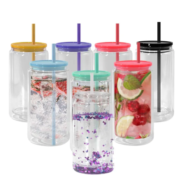 Locustsub Mix Color 16oz Snow Globe Glass Cups With Pre Drilled Hole And Plugs 25pcs/case