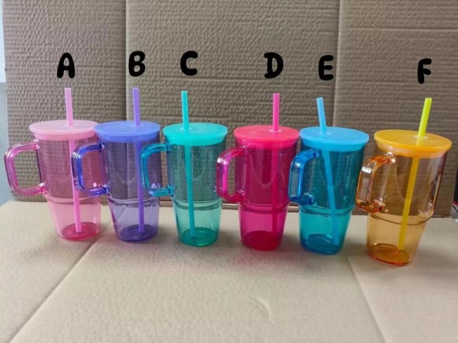 Locustsub China Warehouse China Warehouse 20oz  Sublimation Jelly Color Glass Tumblers with Plastic Lids