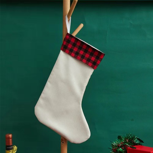 Locustsub China Warehouse Flax Sublimation Blanks Christmas stocking 25 pairs (50pcs)