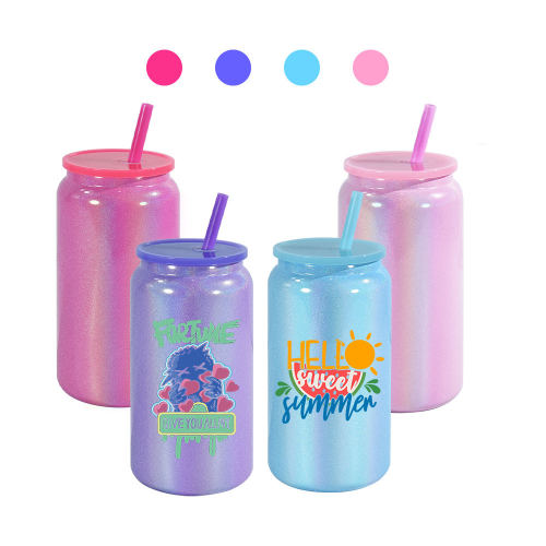 Locustsub China Warehouse Sublimation Shimmer 16oz stainless steel libbey cup(mixed 4 colors）