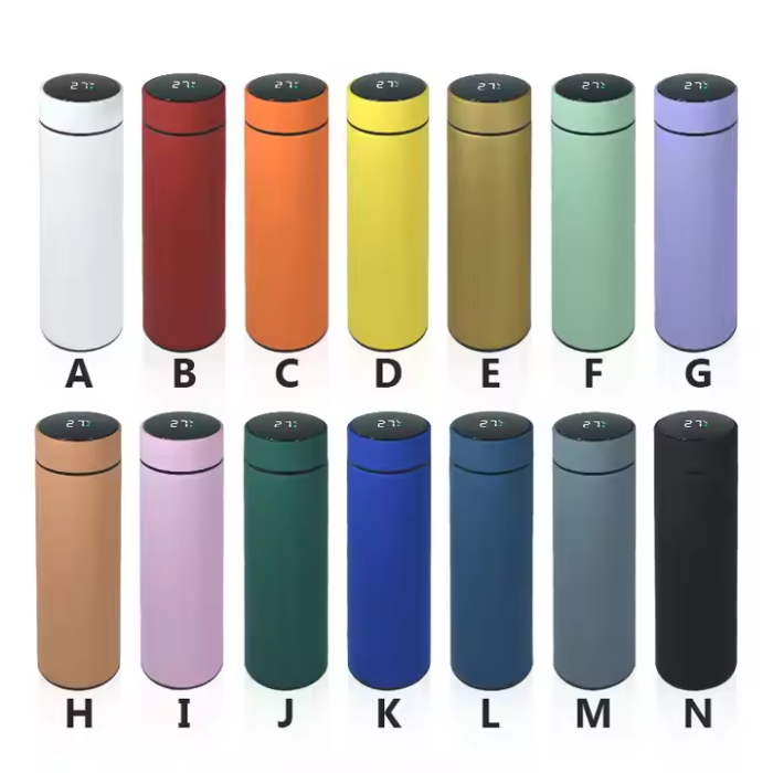 Locustsub Chinese Warehouse Double Digital Insulation 500ml Smart Water Bottle with LED Temperature Display,50pcs/case