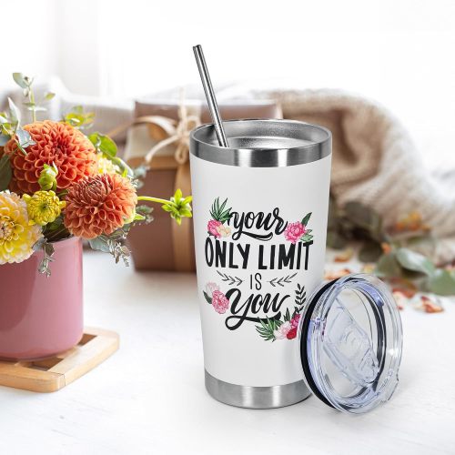 Locustsub US warehouse  20oz Coffee Tumbler-20oz Tumbler with Lid and Straw, Stainless Steel Double Wall Insulated Constellation Tumbler for Ice Drinks, Hot Beverage-Star Pattern