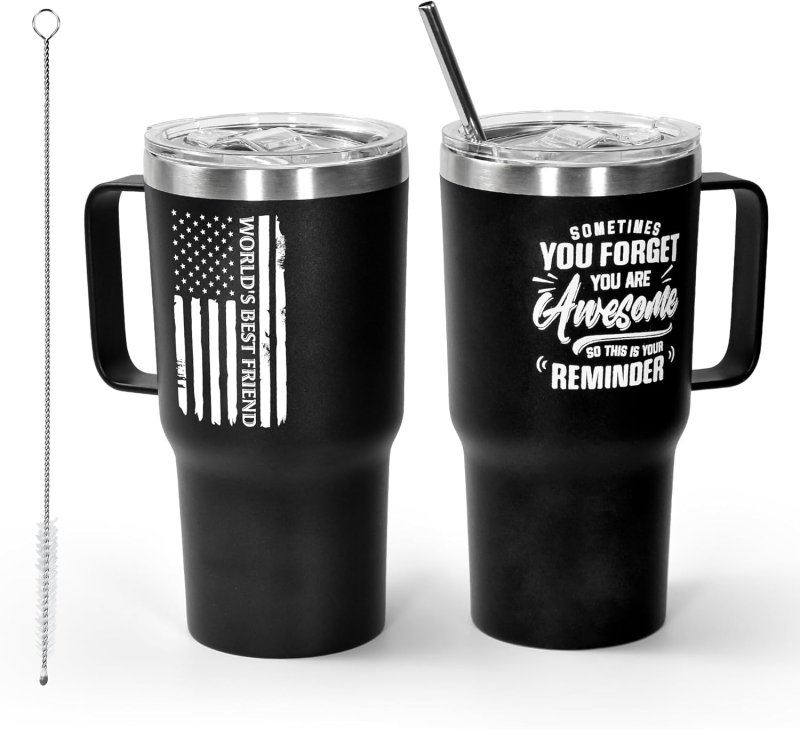 Sichuan Locust USA Warehouse Christmas Gifts for Women Coffee Mug Insulated Tumbler with Handle 20oz,1pcs/pack