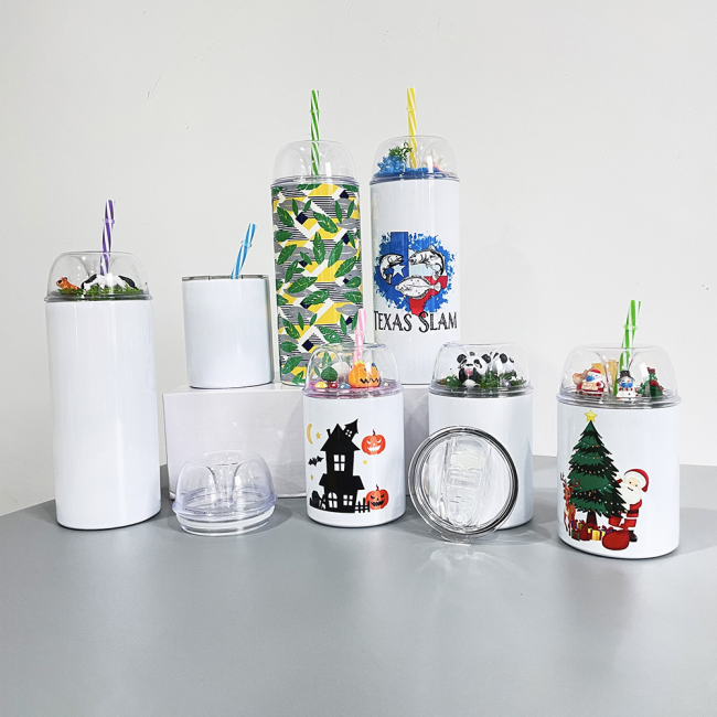 Locustsub DIY 10oz/20oz/24oz Sublimation Tumbler With 2 Lids For Christmas