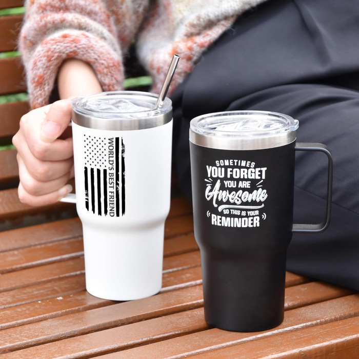 Sichuan Locust USA Warehouse Christmas Gifts for Women Coffee Mug Insulated Tumbler with Handle 20oz,1pcs/pack