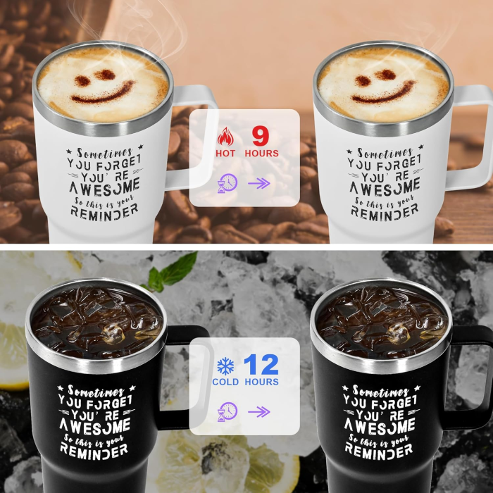 Locustsub USA Warehouse Christmas Gifts for Women Coffee Mug Insulated Tumbler with Handle 20oz,1pcs/pack