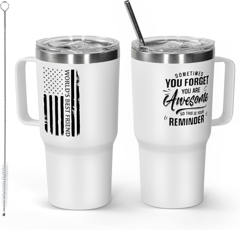 Sichuan Locust USA Warehouse Christmas Gifts for Women Coffee Mug Insulated Tumbler with Handle 20oz,1pcs/pack