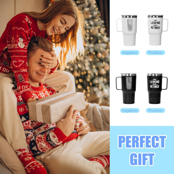 Locustsub USA Warehouse Happy Retirement Gifts Tumbler with Handle,1pcs/pcak