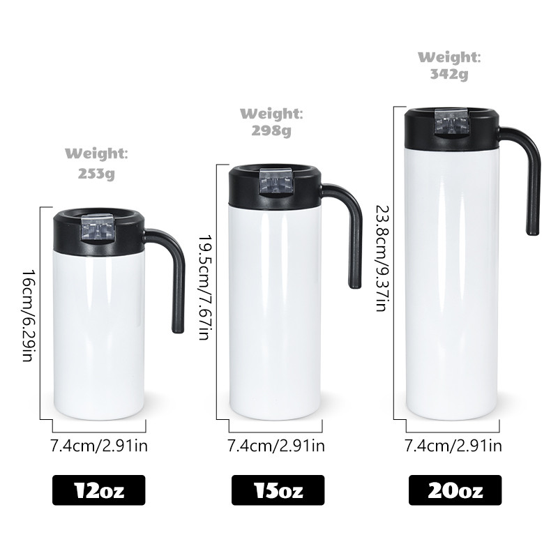 Locustsub Chinese Warehouse 12oz/15oz/20oz Sublimation Tumbler With Handle,25pcs/case