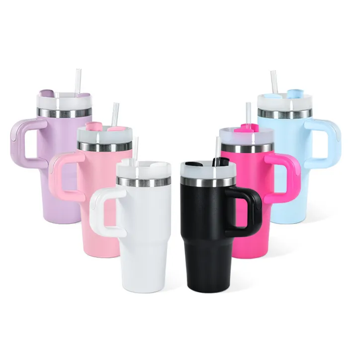 Sichuan Locust RTS US Warehouse 14oz powder caoated tumbler with handle,6pcs/case