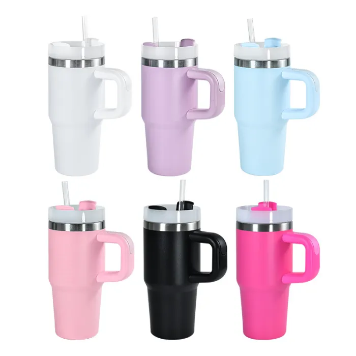 Sichuan Locust RTS US Warehouse 14oz powder caoated tumbler with handle,6pcs/case
