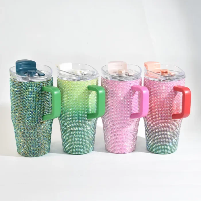 Locustsub China Warehouse rhinestone 20oz tumblers with Handle 25pcs/case